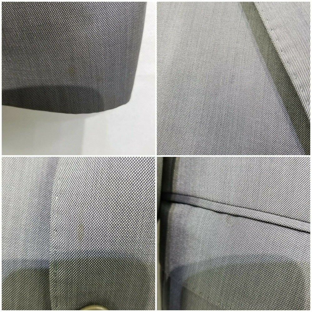 Zara Man Mens 38 Silver Gray Silk and Wool Blazer Sport Coat Suit Jacket - Picture 10 of 12